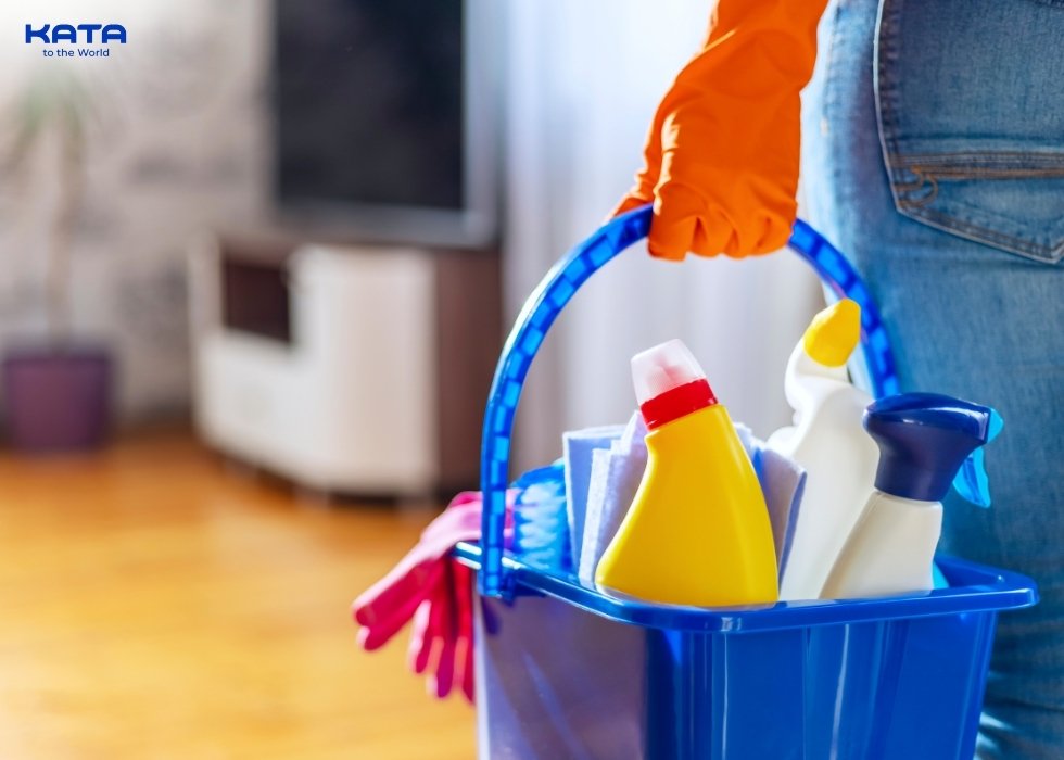 prepare cleaning supplies