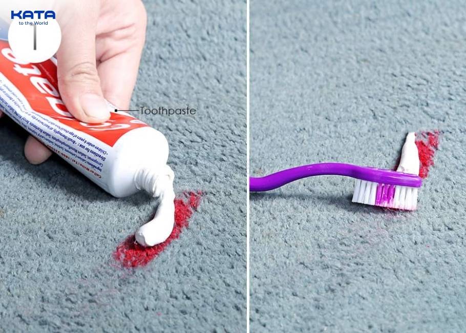 use toothpaste to remove lipstick stains from carpet