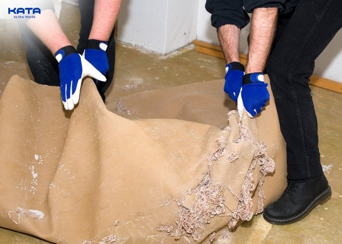 removing and disposing of old carpet padding