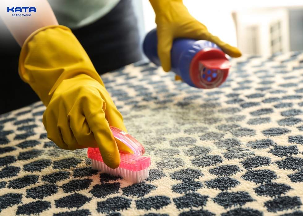 clean wool carpets with dry powder