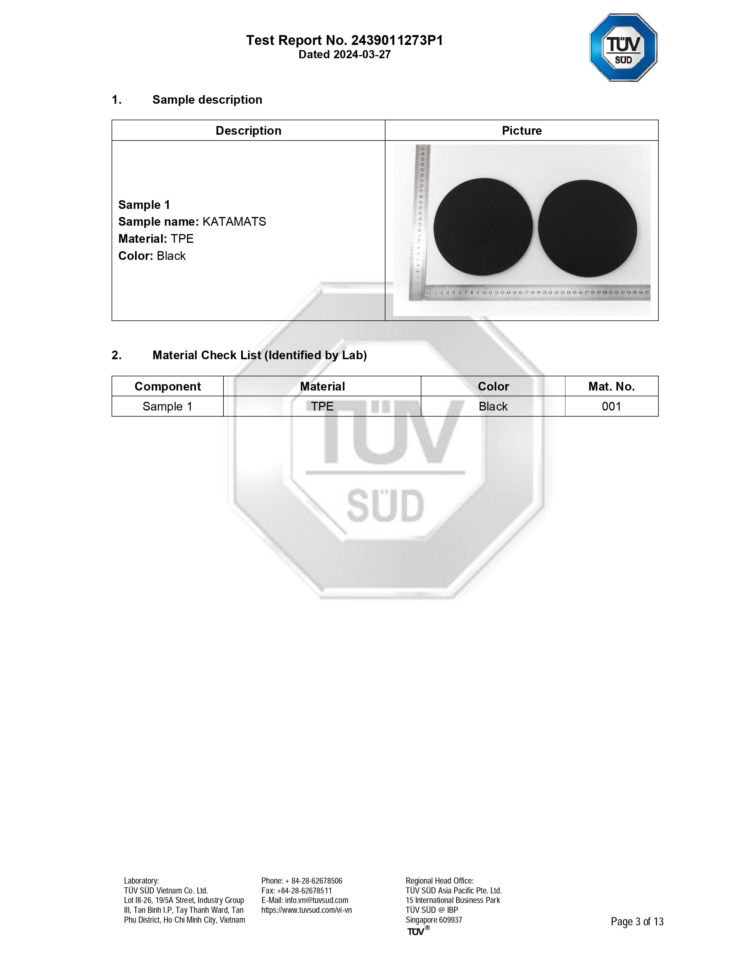 RoHS Certificate - TPE Material